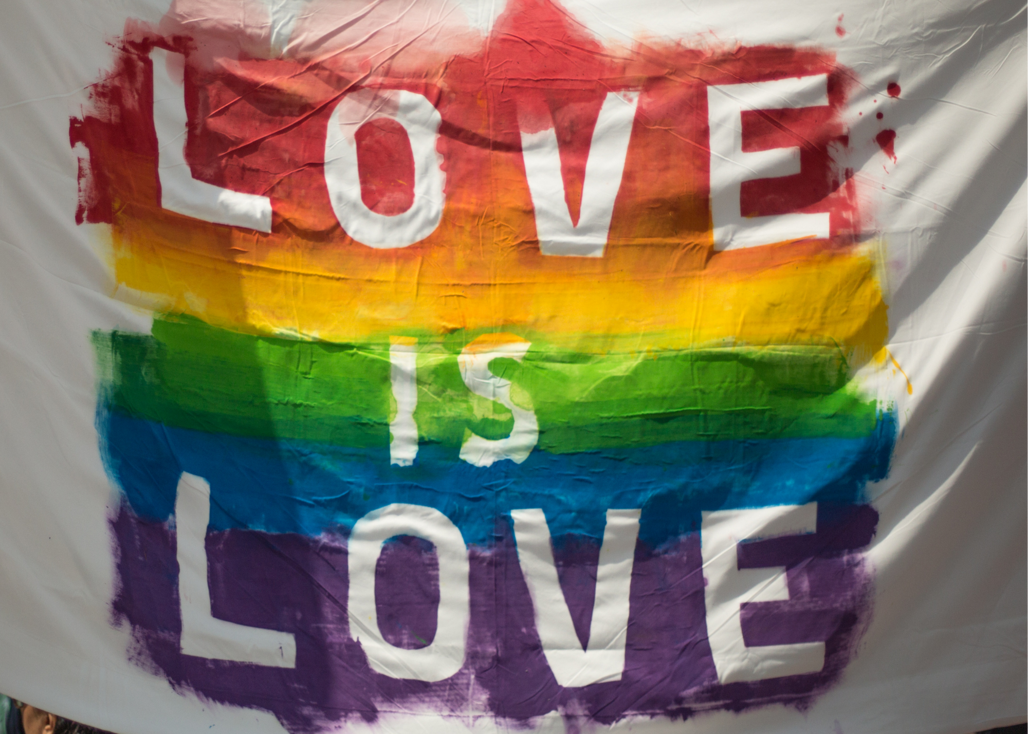 Love Is Love Rainbow Text